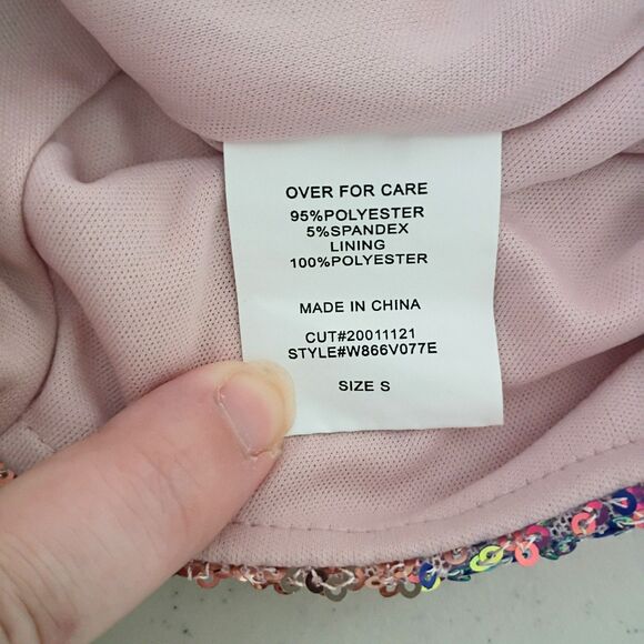 Windsor Pink Sequin Mini Dress – Criss Cross Back – Junior’s Size Small - Picture 7 of 14